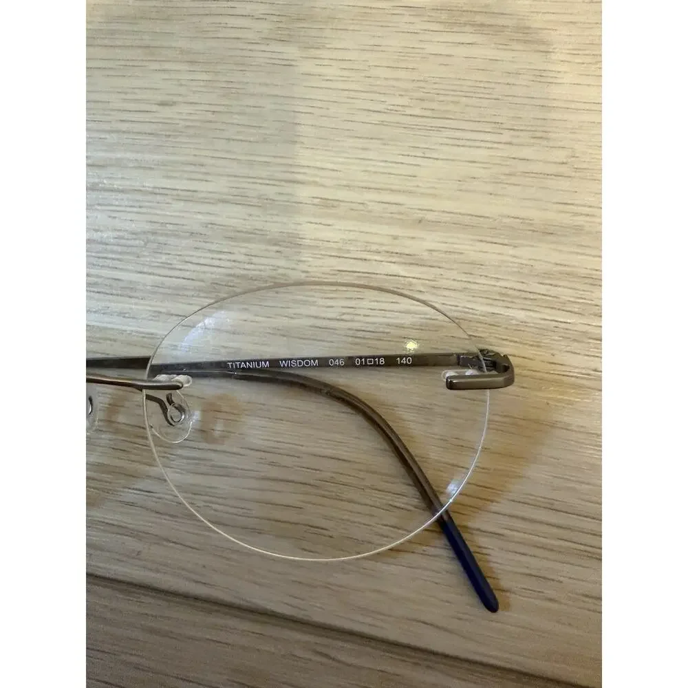 AIRLOCK Eyeglasses Frames Only, WISDOM, 46-18-140, Blue, Titanium